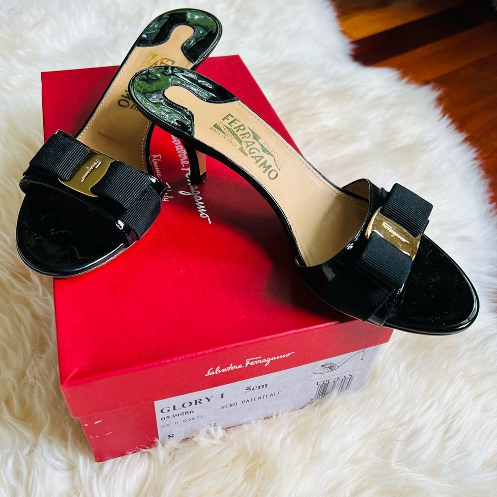 Feragamo low heel sandals